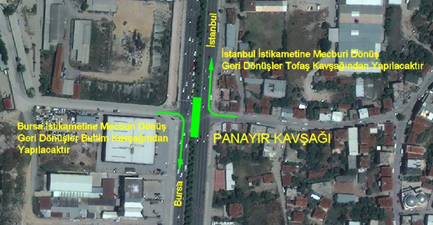 Bursa Panayır Sinyalize kavşağı 26 Ekim'de trafiğe kapatılacak!