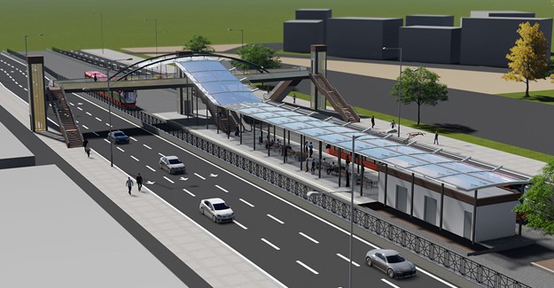 Kent Meydanı-Terminal tramvay hattı caddeye estetik bir görüntü katacak!